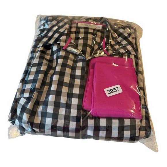 Eliza J Gingham Checkered Hot Pink Sash Button Down Sleeveless Dress NWOT 4 - Picture 14 of 16